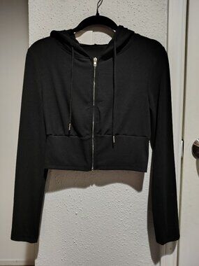 SHEIN Cropped Black Hoodie
